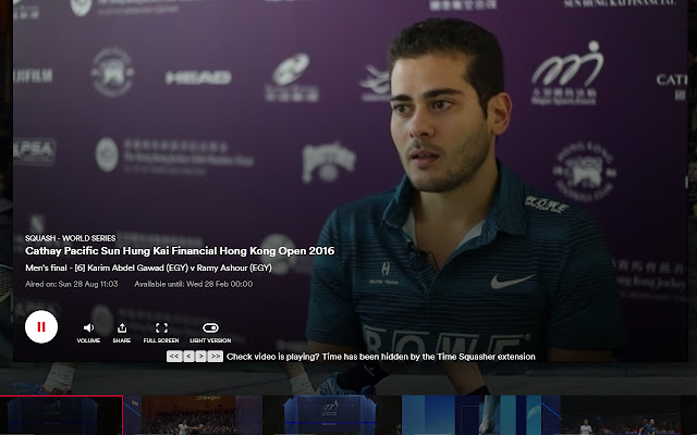 Time Squasher - EuroSportPlayer chrome extension