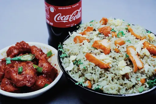 Chicken Chilli [Half] With Chicken Fired Rice [Half] And Coke [200 Ml]