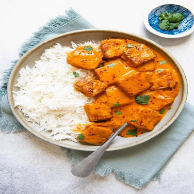 Paneer Butter Masala With Plain Rice