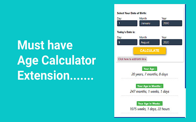 Age Calculator - Calculate Your Age Online