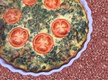 Crustless Spinach Quiche with Bacon & Tomatoes