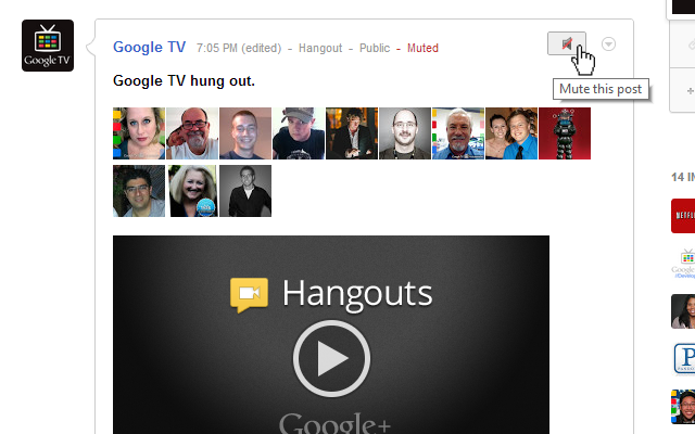 Mute Button for Google+ Preview image 0