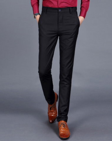 Men's slim business casual suit pan - 0