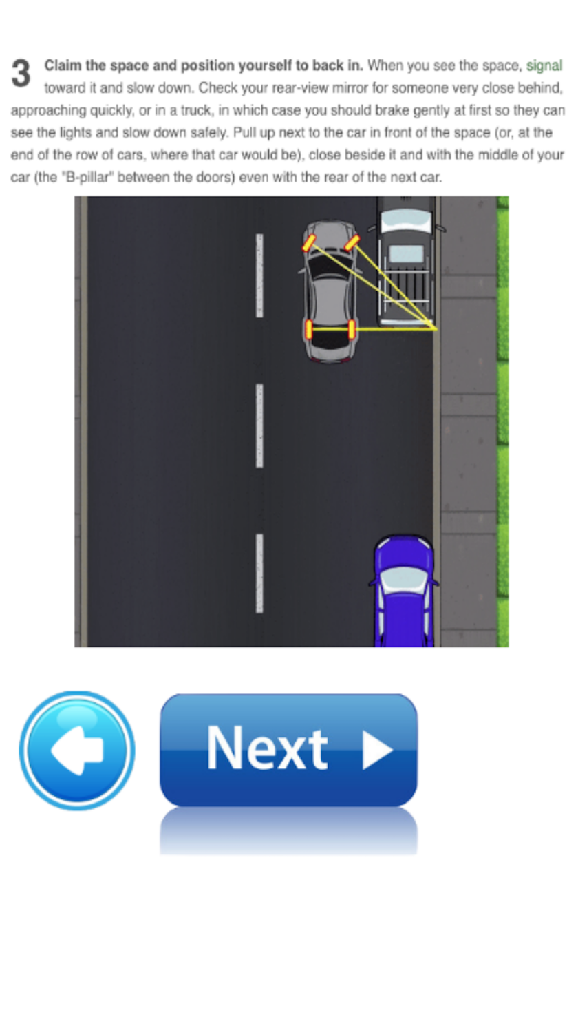 Learn Reverse Parallel Parking Screen 1