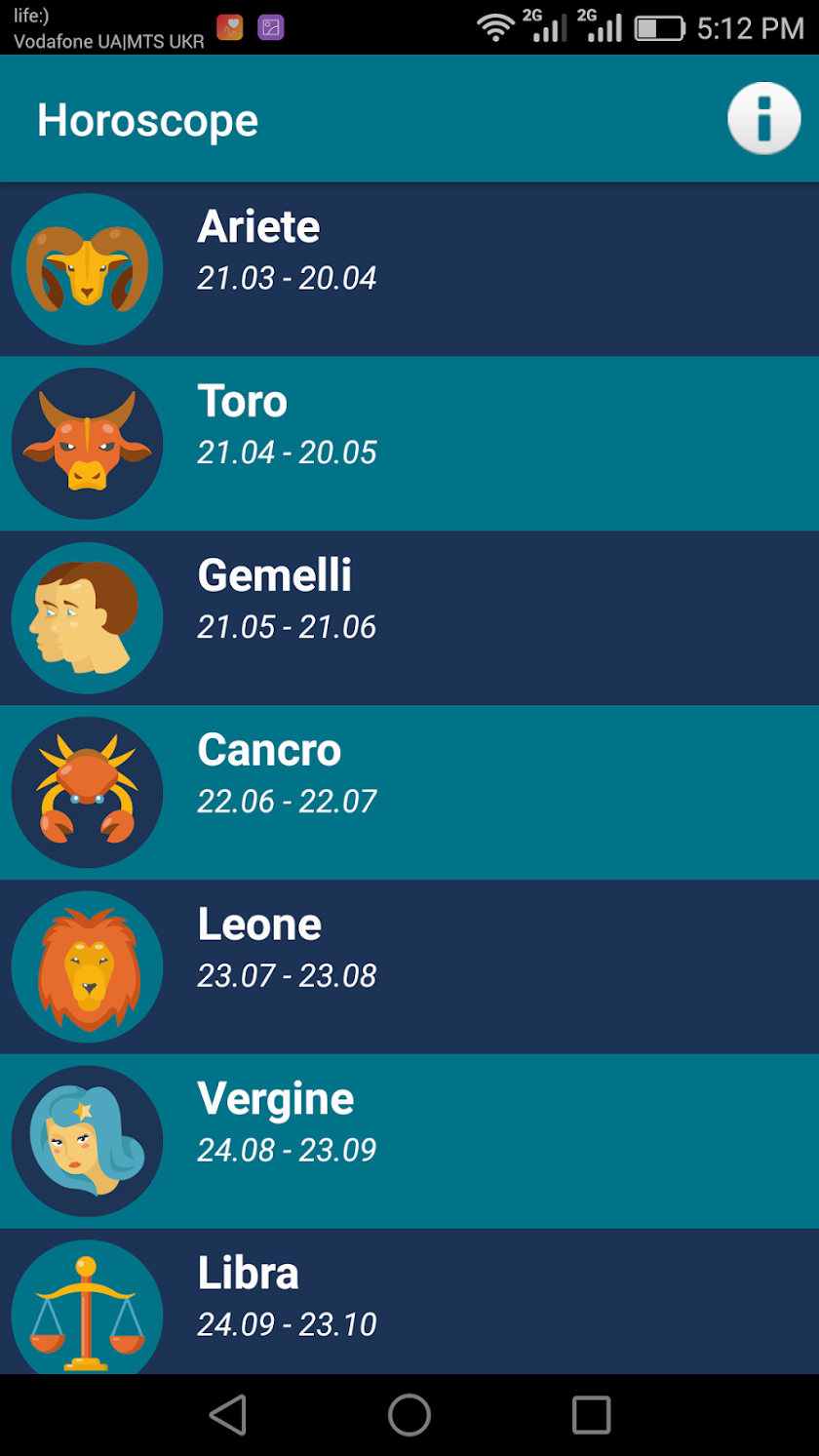 Horoscope for you Screen 1