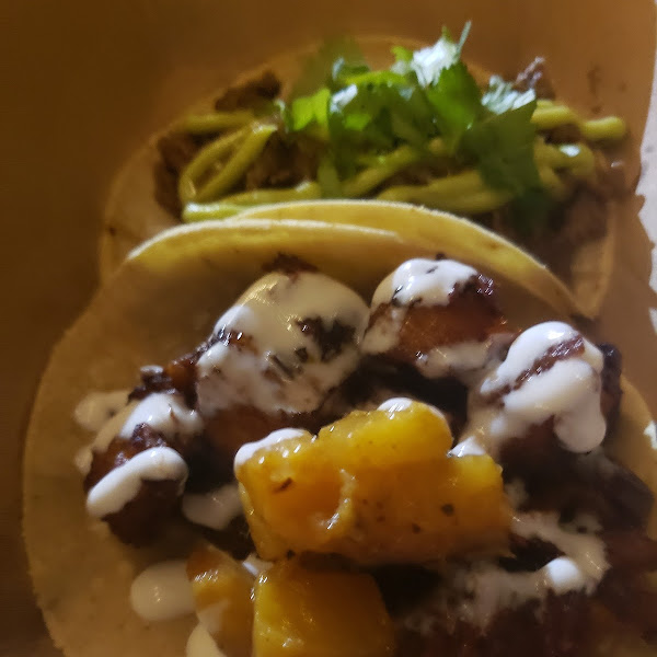 Pork Belly and Carne Asada tacos