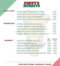 Poppy's Burrito menu 1