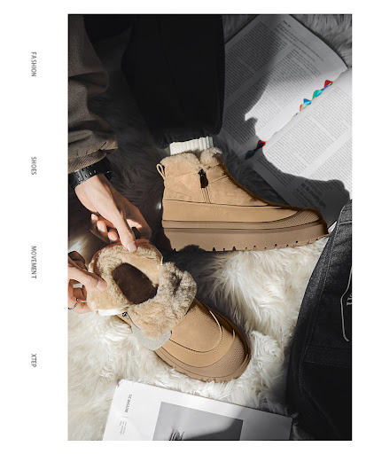 Title 1, Fleece-lined thick casual all-match platform no...