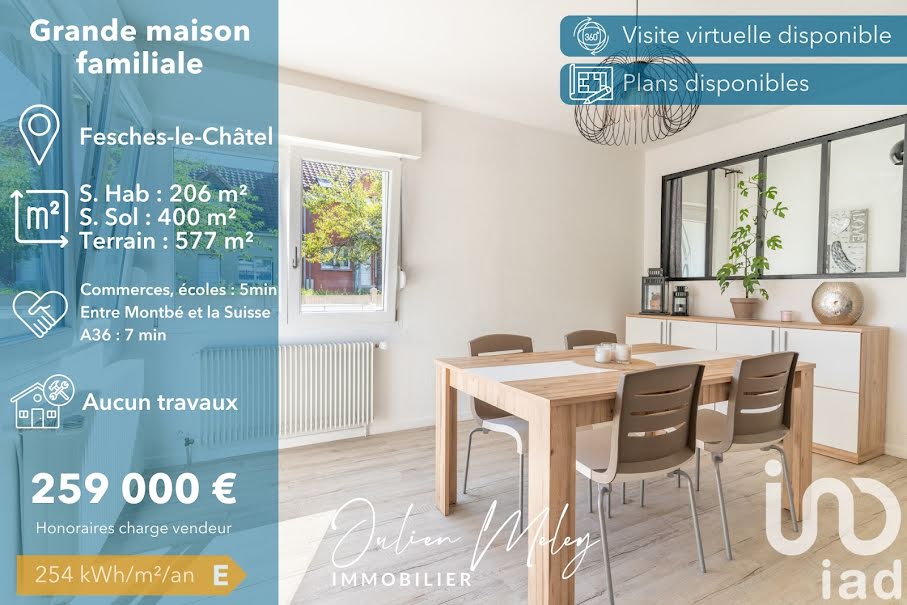 Vente maison 8 pièces 210 m² à Fesches-le-Châtel (25490), 259 000 €