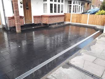 Driveway - black granite slabs plus, whole drainage system, borders and fences album cover