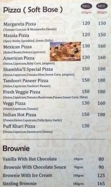 Shambhu's Coffee Bar menu 