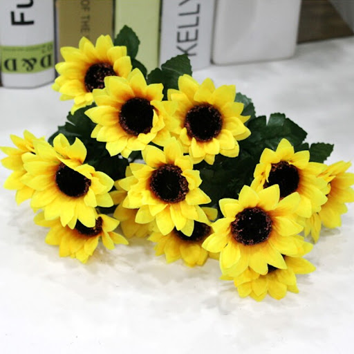 Title 3, Decorative Sunflower Fake Flower Bouquet. Lifel...