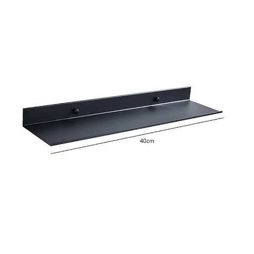 Title 2, Black non-perforated bathroom shelf for easy or...