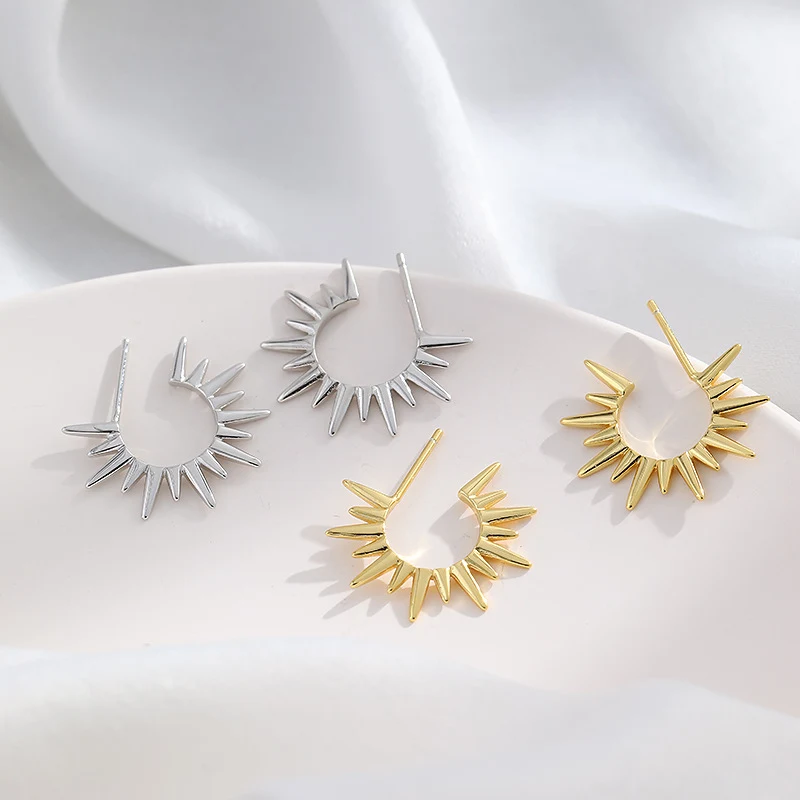 Pendientes de botón estéreo con luz solar de moda para mujer Elegancia y brillo para un look deslumbrante, perfectos para cualquier ocasión especial.