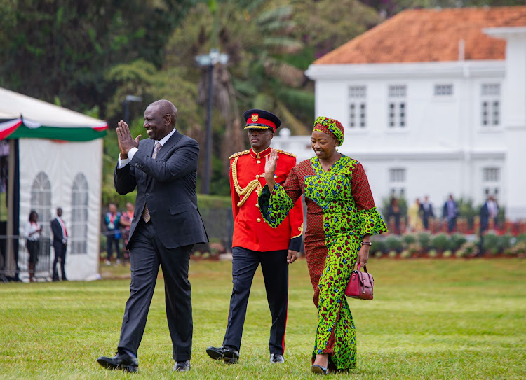 President William Ruto and First lady Rachael Ruto at State House on December 12.