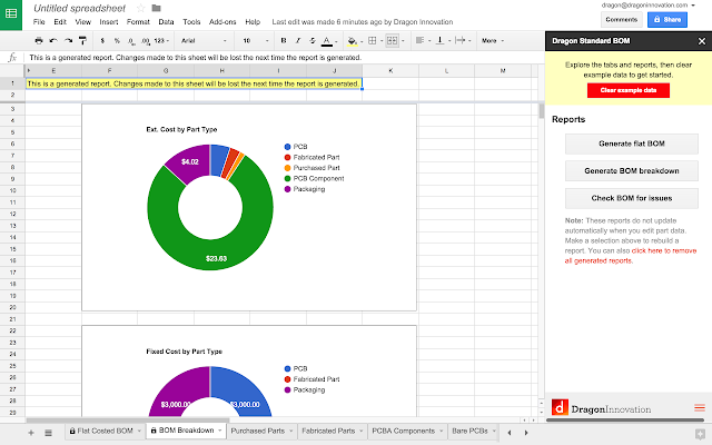 Screenshot of Dragon Standard BOM