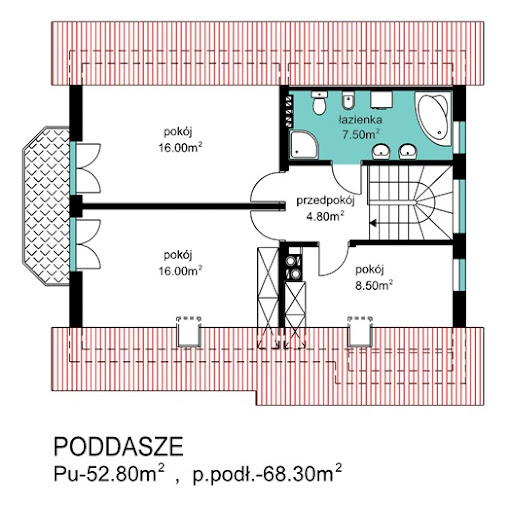 BW-19 wariant podp. - Rzut poddasza