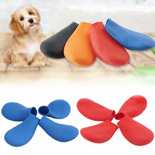 4Pcs Pet WaterProof Rain Shoes Anti-slip Rubber Boot for dog Cat Rain Shoes Socks For Small Medium Large Dogs Pet Suppli