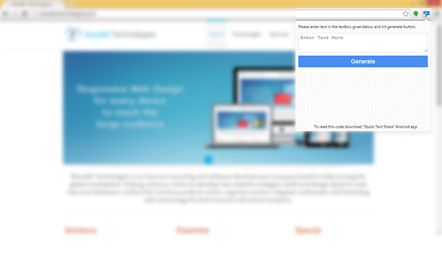Quick Text Share chrome extension