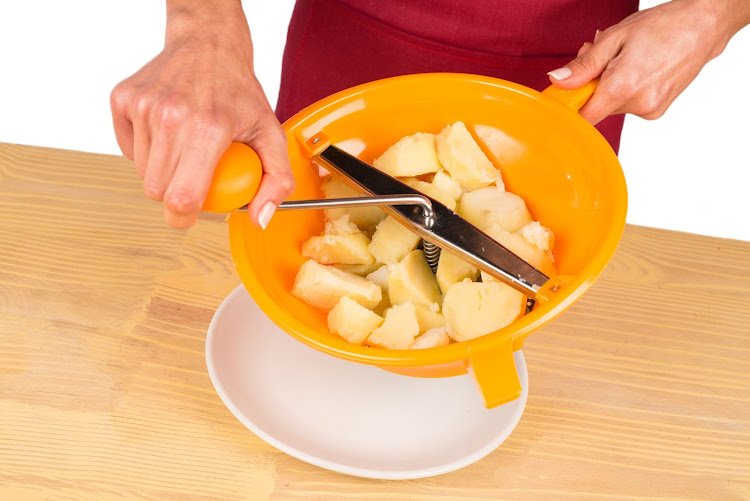 A potato ricer or mouli (pictured) is the best gadget to use when making mashed potatoes.