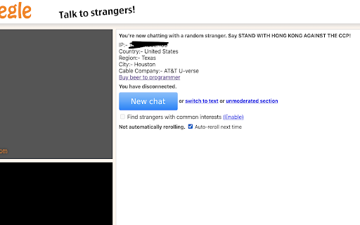 Omegle IP locator