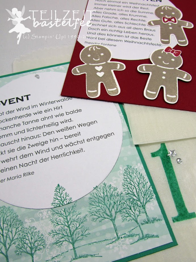 Stampin' Up! – December Inkspirations, Weihnachten, Christmas, Adventskalender, Advent Calendar, Pergamin-Geschenktüten, Glassine Gift Bags, Number of Years, So viele Jahre, Lack-Akzente Metallic, Metallic Enamel Shapes, Ausgestochen weihnachtlich, Cookie Cutters, Gorgeous Grunge, Star Framelits, 