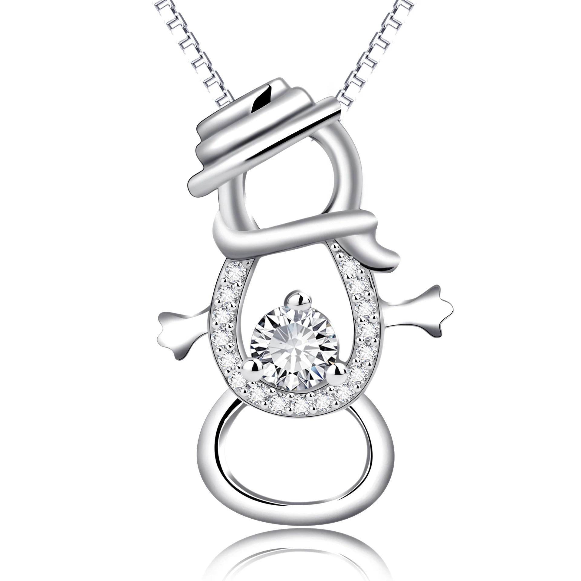 Title 1, Collier pendentif bonhomme de neige argent 925,...