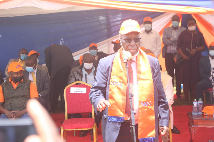 Kisii Senator Sam Ongeri at an event.