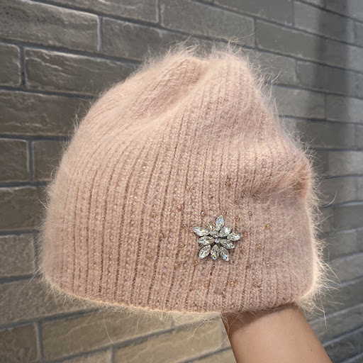 Title 3, Womens Rabbit Hair Knitted Hat Thickened Warm ...