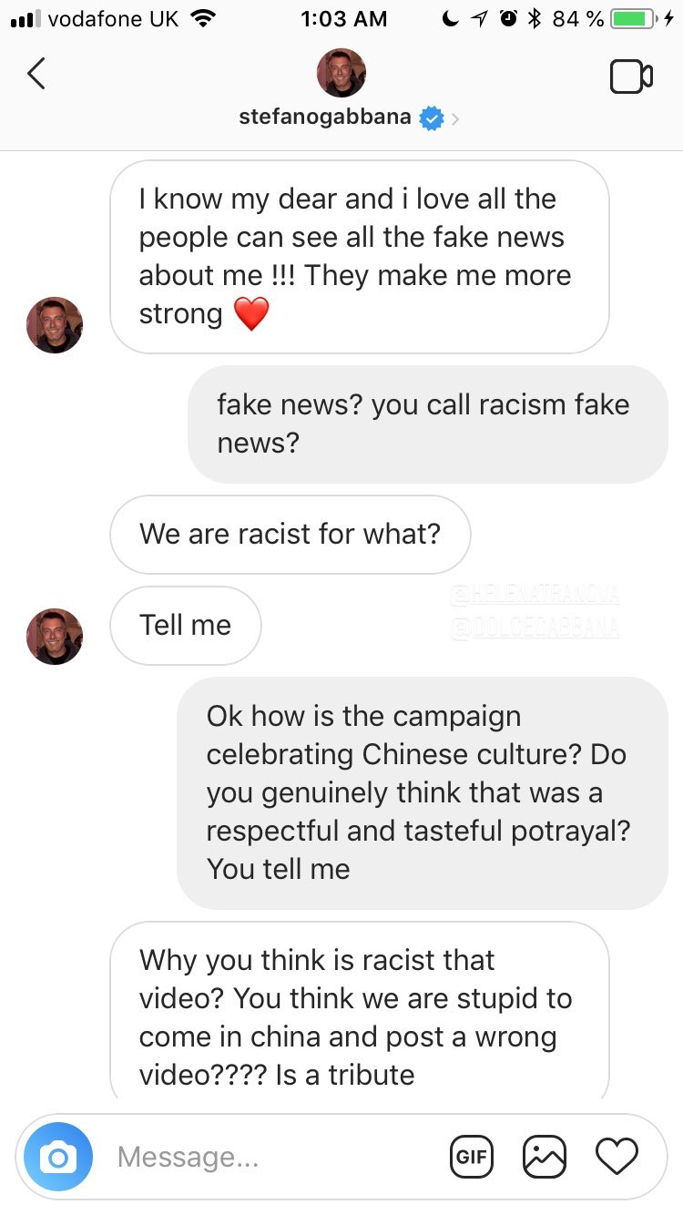 dolce gabbana racista dm 5