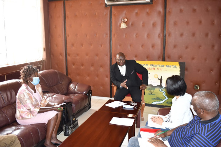 Siaya Deputy Governor James Okumbe when he met officials from Jica on Monday.