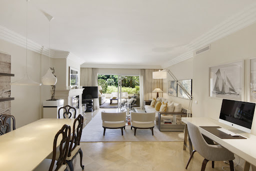 Living dining and office with garden view in this luxury apartment / penthouse for sale in Marbella ($2,085,757 - 249 m²)