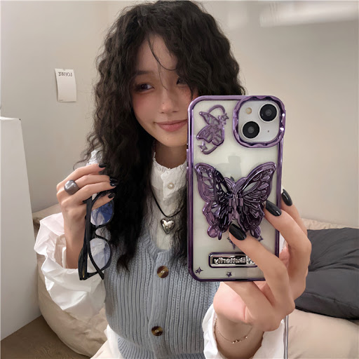 Title 5, Electroplated Butterfly Bracket Phone Case prov...