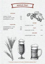 The Moon And Sixpence - Hablis Hotel menu 1