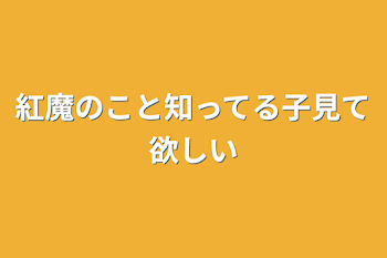 紅魔のこと知ってる子見て欲しい