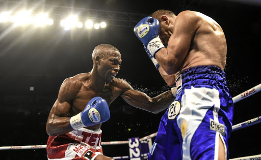 Zolani Tete in action against Omar Andres Narvaez in Belfast, Ireland. /Getty Images/ David Fitzgerald