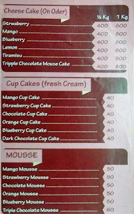 Occasion The Cake Shop menu 1