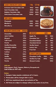 Avalon Bakers menu 4