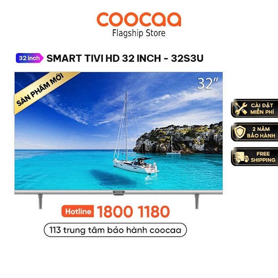 [Mã Elbau4 Giảm 4% Đơn 500K] Smart Tv Hd Coocaa 32 Inch Wifi - Model 32S3U - Miễn Phí Lắp Đặt