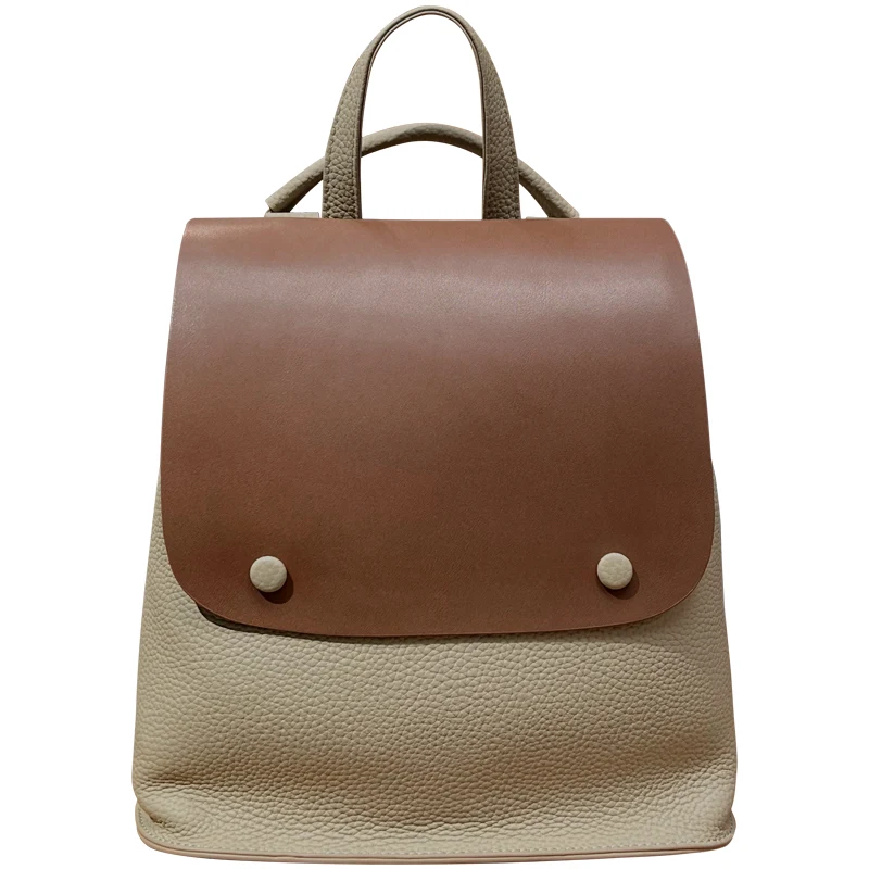 Mochila feminina casual de couro nova, grande capacidade e alta qualidade. Perfeita para uso diário, elegante e durável.