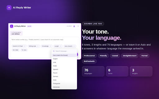 AI Reply Writer — Reply, Summarize & Fix Grammar on Email, Chat & Social screenshot 6