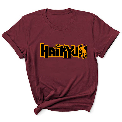 Title 10, HAIKYUU Volleyball Print Short Sleeve Round Nec...