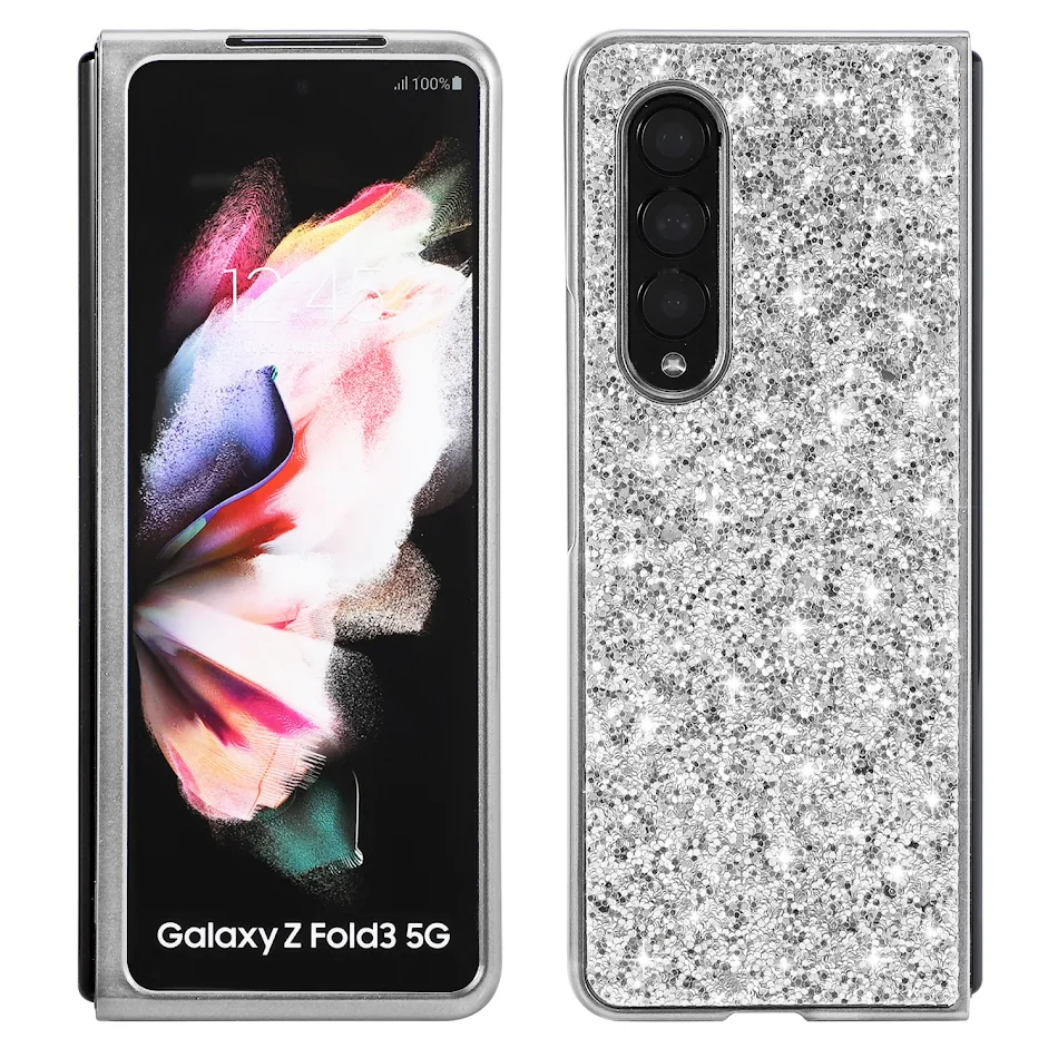 Elektrogeplateerde glinsterende pailletten opvouwbare hardcase telefoonhoes, stijlvolle bescherming met een betoverende glans!
