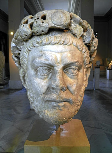 A bust of Roman Emperor Diocletian.