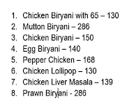 CM Biryani menu 1