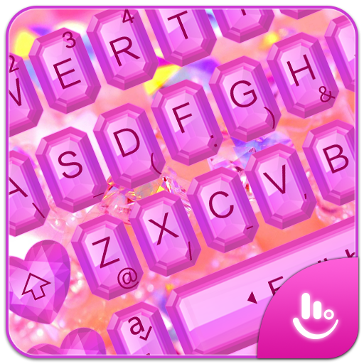 Pink Diamond Heart Keyboard Theme