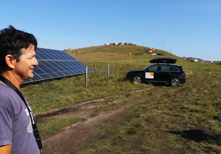 An electric car is recharged at Bulungula Lodge in the Xhora Mouth area of the Eastern Cape.