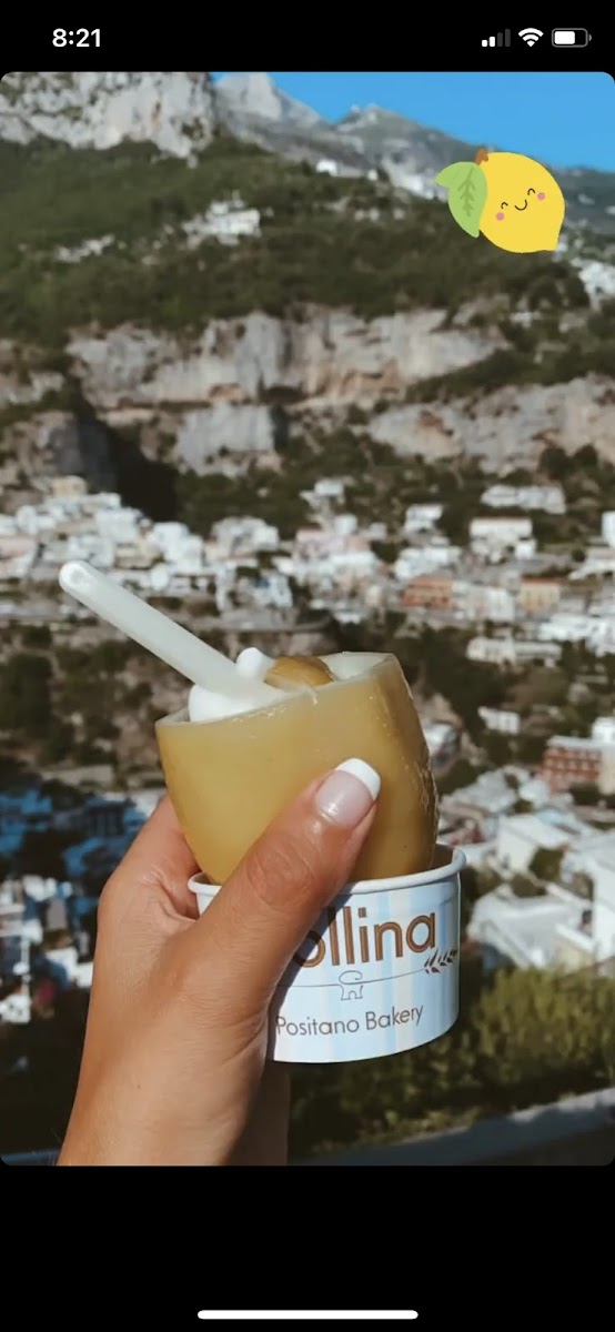 lemon sorbet served in a hollow lemon