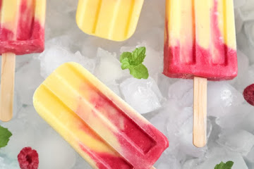 Mango-Raspberry Lassi Ice Pops