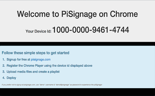 PiSignage on Chrome